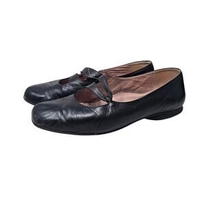 Vintage y2K Beautifeel 40 Black Leather Mary Jane Flat Comfort Casual Whimsygoth